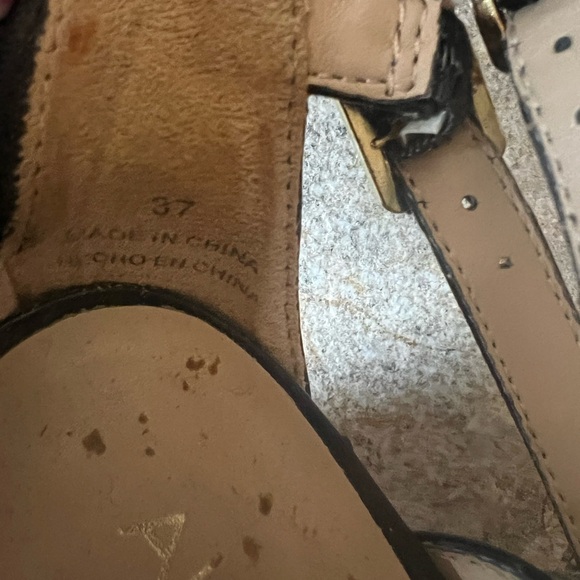 Aldo Strappy Platform Wedge Sandals Slingbacks Black EU37 6,5US - Picture 4 of 6